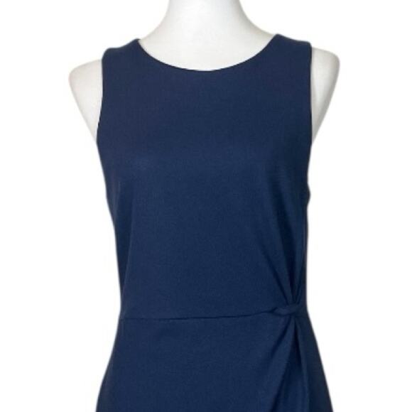 Banana Republic Sheath Dress Knot Front Sleeveless Navy Blue Women’s Size 8 - Picture 7 of 13